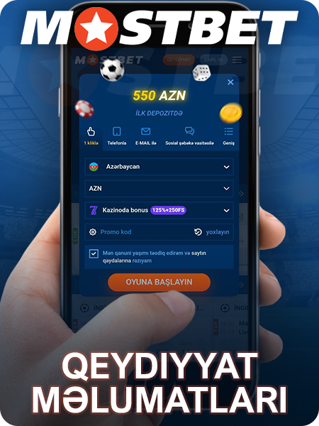 Mostbet saytında cib telefonundan bütün mövcud qeydiyyat üsulları