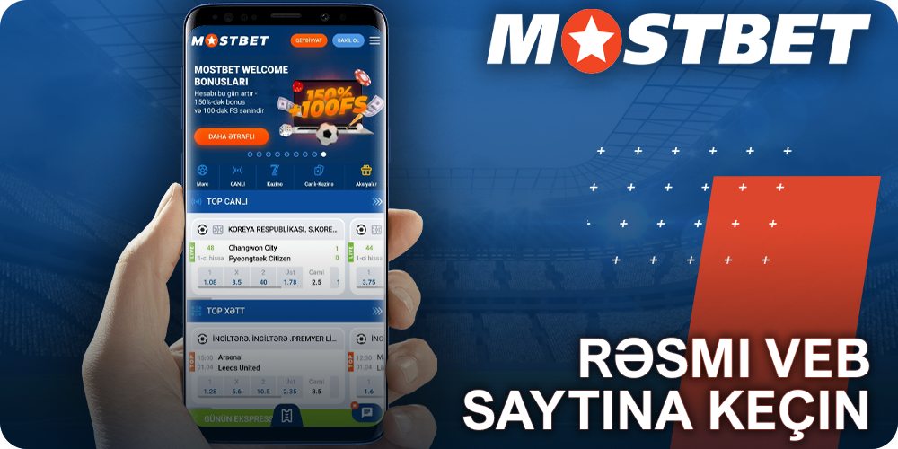 Mobil telefonunuzdan Mostbet-in əsas səhifəsini açın