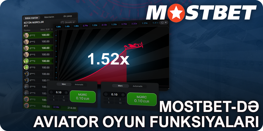 Mostbet Azərbaycanda Aviator oyun funksiyaları